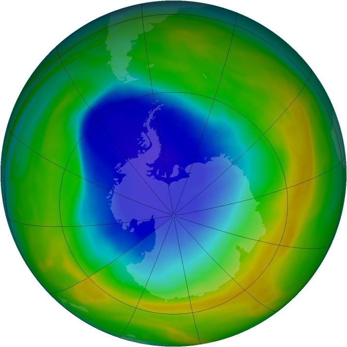Antarctic ozone map for 01 November 2005